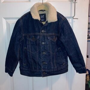 Like New Gap Kids XS Sherpa Lined Denim Jacket